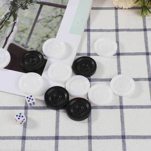 32 stk./sæt 33 mm plastik sort hvid backgammon brikker chips stabelbare brikker børn legetøj brikker 28 mm