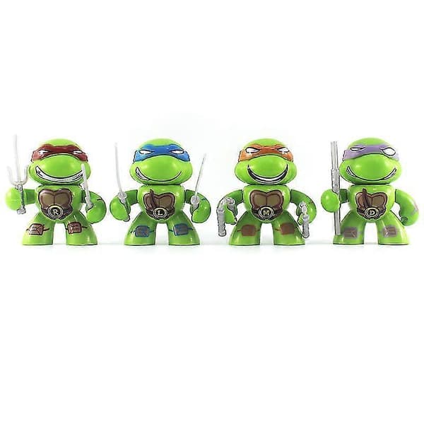 7,5 cm 4 typer av Ninja Turtles figurprydnader med vridbara armar i påsar