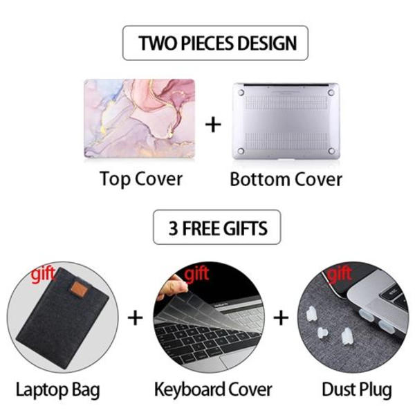 Marmorfodral, tangentbordsöverdrag och dammskydd för Macbook Air 13 2