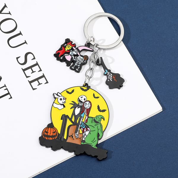 The Nightmare Before Christmas nøglering, Jack Skellington gyser-nøglering, damegave, gul H