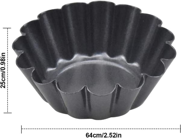 Mini Quicheform Gjenbrukbar 6,5 cm Non-Stick Bakeform For Kaker Muffins Cupcakes Eggterte Bakverk 12 Stykker