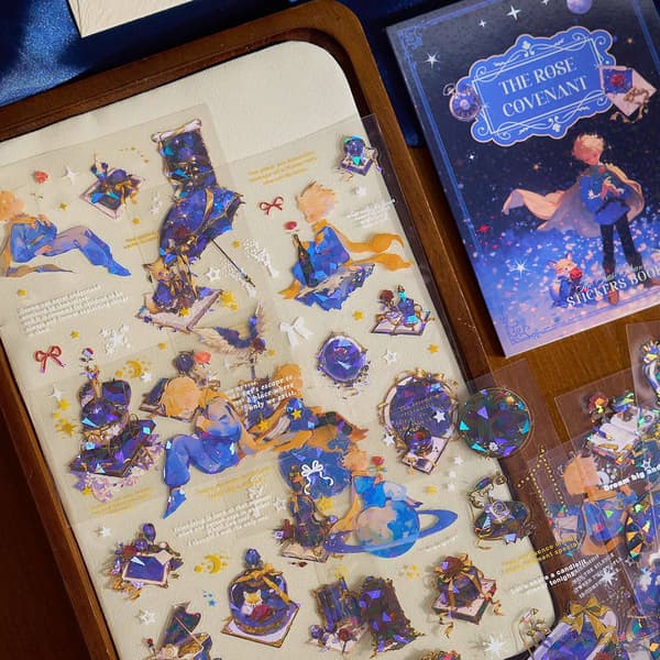 Zao Mo Laser Shell Light PET Stickerbog Prince Universe Series Karakter Student Notesbog Materiale Landskabssticker