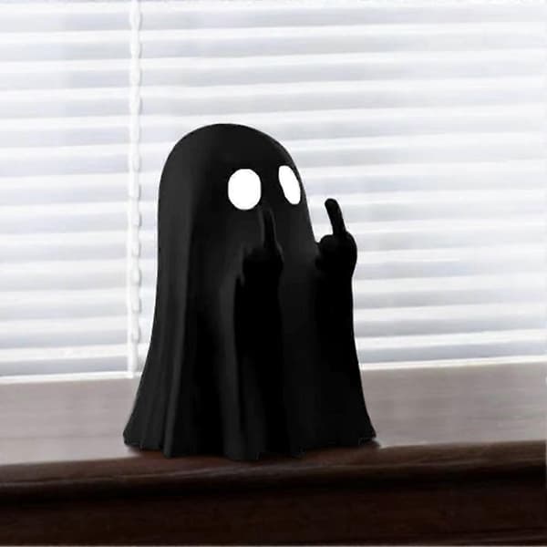 For Halloween Ghosts Figurine Rude Ghosts with Middle Finger Statues for Living Room Decor B