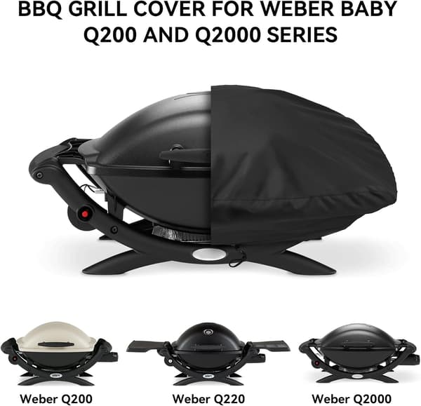 Vandtæt BBQ Cover Bærbart UV-resistent Beskyttelse 90x55x27cm Sort til Udendørs Grill