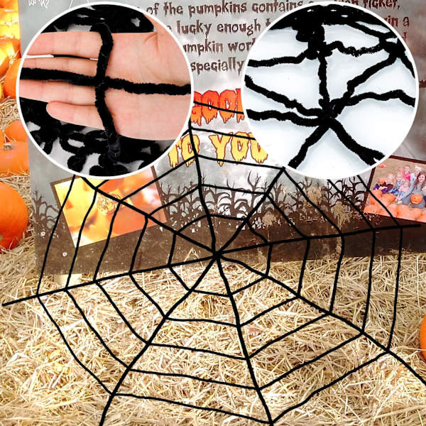 Halloween-juhlatavarat, hämähäkinseitit, 1 musta villaa