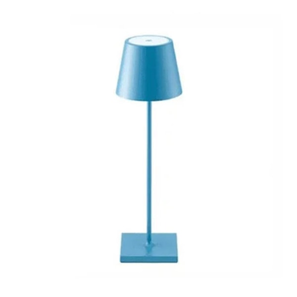 Dimbar sladdlös bordslampa 3-vägs sladdlös aluminiumlampa för läsning（Blue）