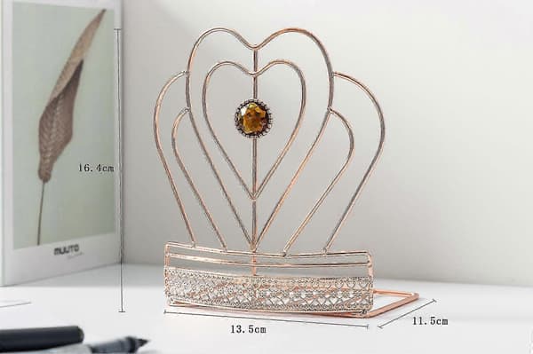 Bokstöd i metall, 1 par barnbokstöd, bokstöd med kronform, (roséguld)