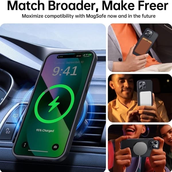 iPhone 14 Pro Max Skal med Matt Textur Militärklassat Fallskydd Stötsäkert Slim Hållbart Skydd Svart