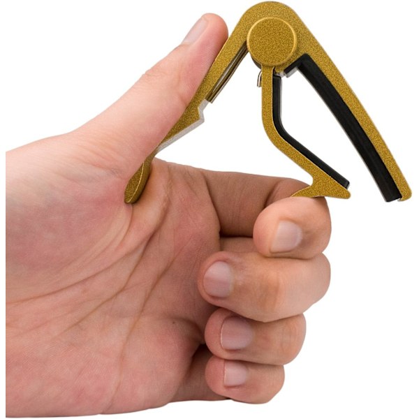 Hurtigutløser capo for gitar, capo for akustisk gitar, klassisk gitar, elektrisk gitar, ukulele, bass, banjo (gull)