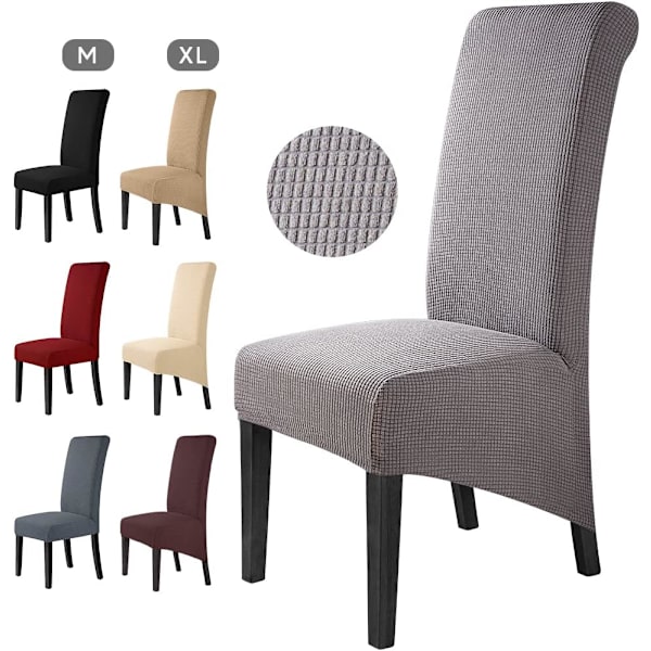 4 stk spisestoltrekk Jacquard stretch avtagbart vaskbart B
