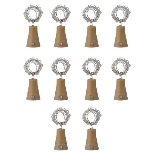 10 LED Vinkorklys, Mini Fe-lyskæde med Kobbertråd, Batteridrevne Stjernelys til DIY, Rødt Lys