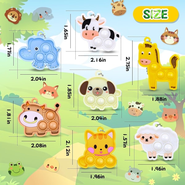 30 stk. Fidget Pop it Leker Sett Festgaver for Barn Fidget Leker Bursdag Karneval Skatt Småbarn Leker Fidget Pakke