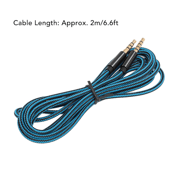 3,5 mm 5-polet plugg til 4-polet pluggkabel erstatning 3,5 mm gullbelagt plugg spillhodetelefonkabel for Logitech Astro A10 A30 A40 2m