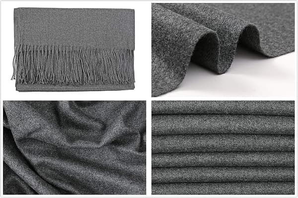 Extra Lång Dam Vinterhalsduk 200x60cm Mörkgrå Varm Stickad Sjal