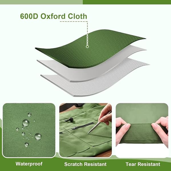 600D Oxford Haveforklæde med Høstpose og Lommer, Vandtætte Haveforklæder til Mænd og Kvinder, Justerbar 70–120 cm black