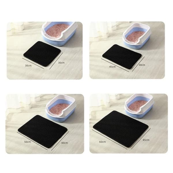 Cat Litter Mat for Cat Litter Box, Multiple Sizes, Non-Slip, Easy to Clean brown 45*30