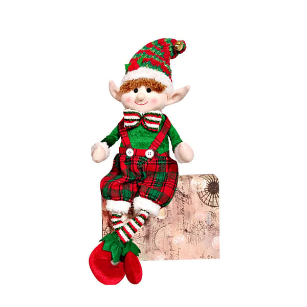 Julelangbenet Nisse Siddende Figur Dukke Pynt Ornament Female elf [D] See details