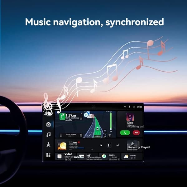 2 i 1 Trådløs CarPlay Adapter Kablet til Trådløs AI Boks Plug Play Mini CarPlay Adapter Sort
