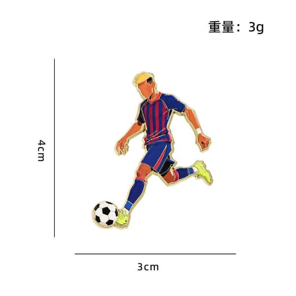 Fotbollsstjärna Metallnålsmärke, Zinklegeringsbrosch för Väskor och Kläder, 8 Spelardesigner Messi
