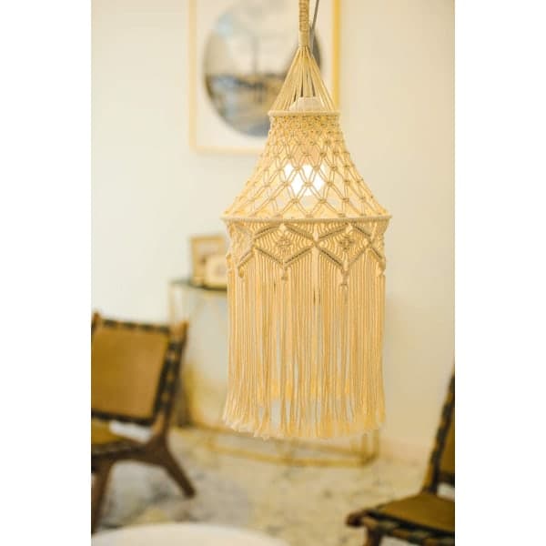 Boho Makrame Lampskærm Hængende Loftlampe Dækning Moderne Kontor