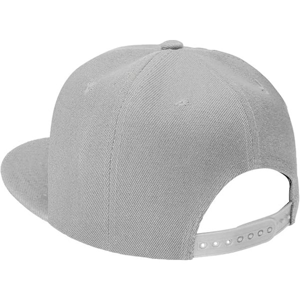 Klassisk Snapback Hat Cap Hip Hop Stil Flad Skygge Ensfarvet Justerbar Størrelse Z-FD-RC-634 Light Grey