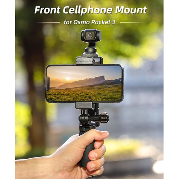 Front Smartphone Holder Mount Clip Håndholdt Fotografering Udvidelsestilbehør med 1/4\" Gevindskrue til DJI Osmo Pocket 3