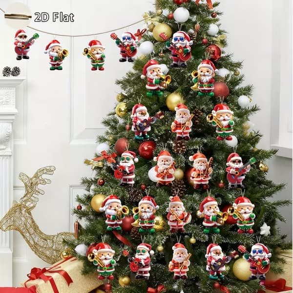 Klassisk juletræsornament med julemanden 12-piece set