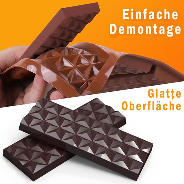 Silikone Chokoladebarforme til bagning af slik, genanvendelige non-stick bageplader til chokoladebarer, småkager og kager