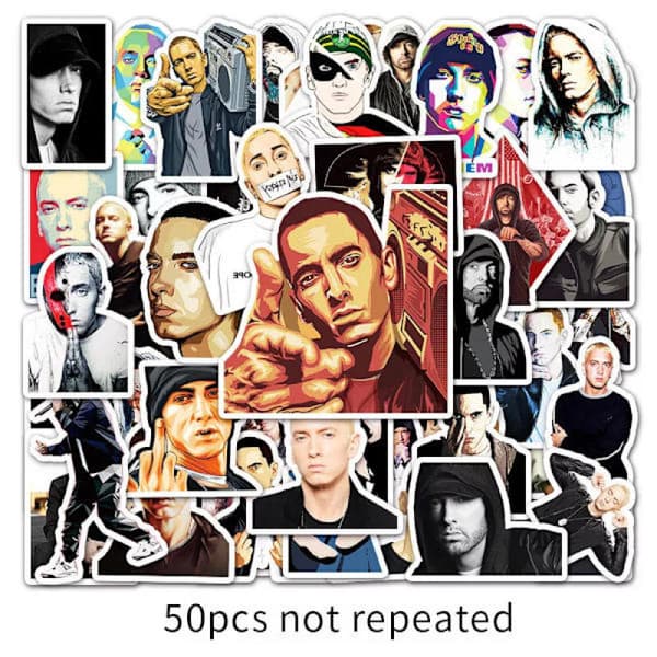 Eminem-inspirerede vinylklistermærker til bærbare computere og scrapbøger, 50 ark