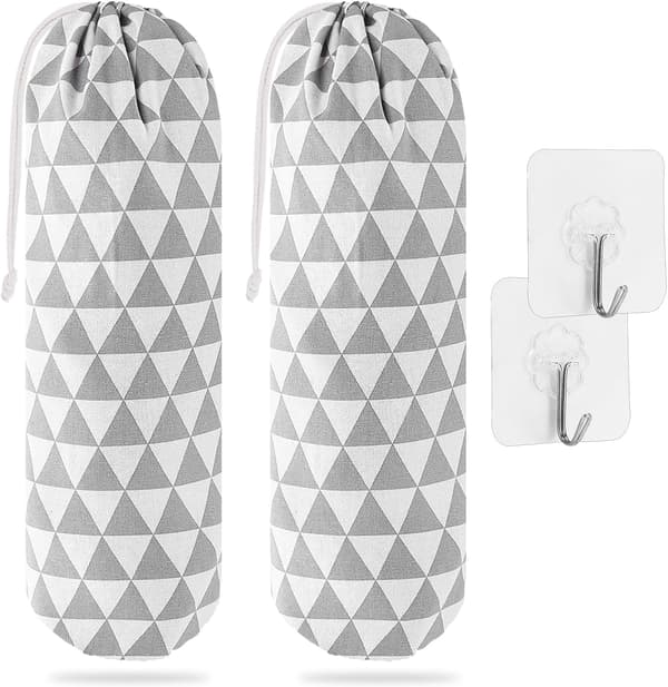 2 stk. Plastposeholder, Genanvendelig Plastposearrangør Vægmonteret