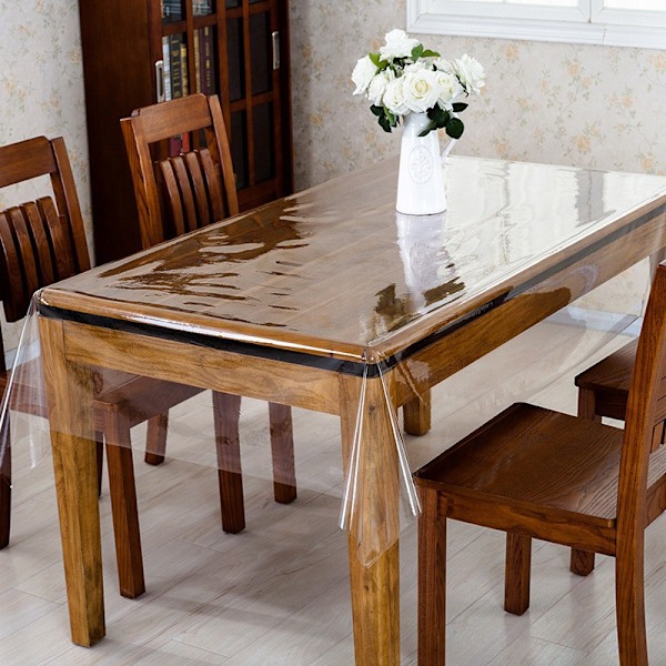 Klar transparent PVC duk bordbeskyttelse vanntett 0,25 mm (140*160 cm)