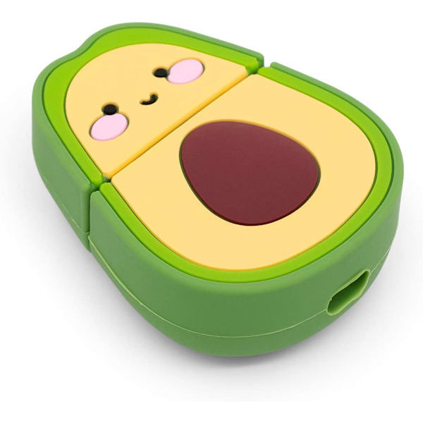 Söt avokado rolig 3D-tecknad cool fruktform för Airpods 1&2 case