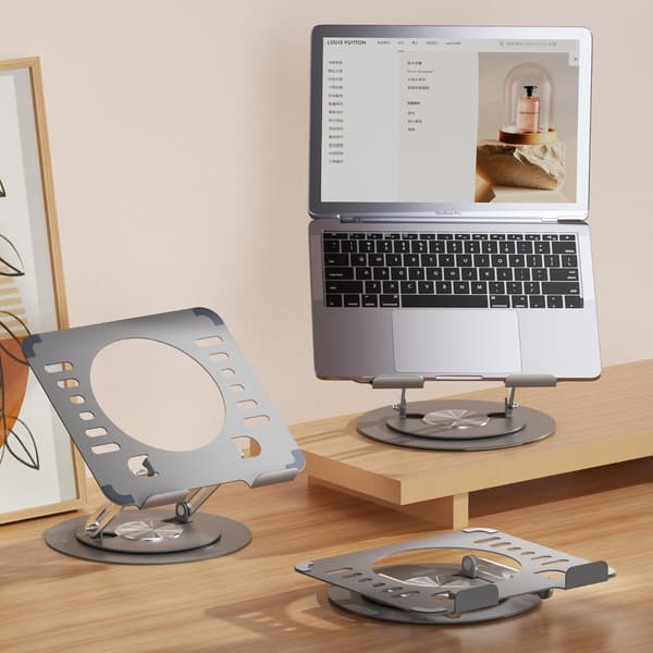 Kompatibel med bærbar computerstander, 360 graders rotation, ergonomisk designet foldbar computerstander, justerbar højde, kompatibel