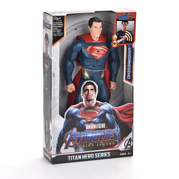 Ny 30CM Avengers Lyd- og Lysfigur, Led-bevægelig Superman Model Legetøj
