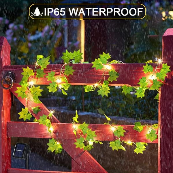10M 100 LED Solcelle Lys String Kunstig Efeu 8 Modes IP65 Vandtæt Solcelle Efeu Lys String Have Terrasse Altan Soveværelse