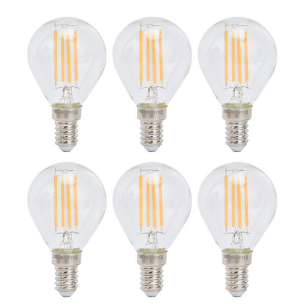 6 kpl G45 E14 LED-lamppua Himmennettävä 4W Läpinäkyvä Vintage Hehku Filamentti