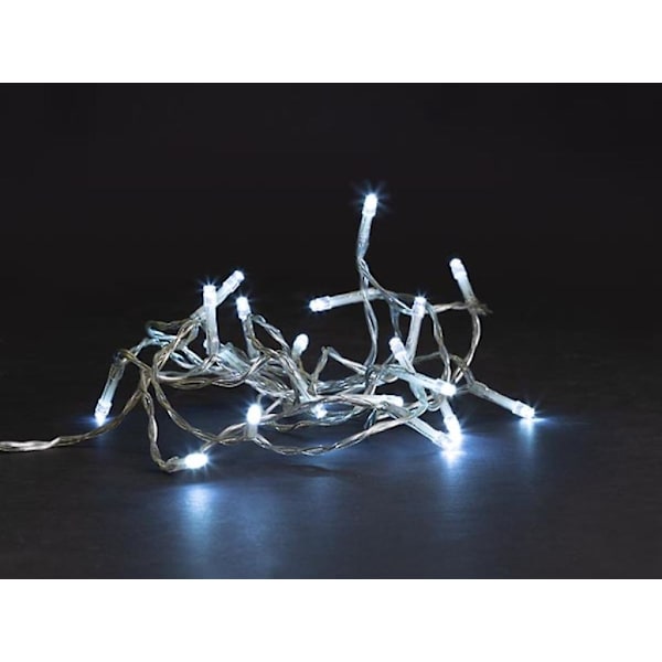 Meissa Led - 2 M - 20 vita lampor - Transparent tråd - Modulator - Batterier ingår ej