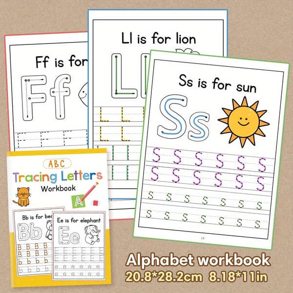 2-Størrelses Rum Planet Plys Solsystem Univers Planet Elskere Gave - Bløde Polyester Udstoppede Dyr med 8 Farvemuligheder, Holdbart Rum-Tema De Alphabet Workbook A