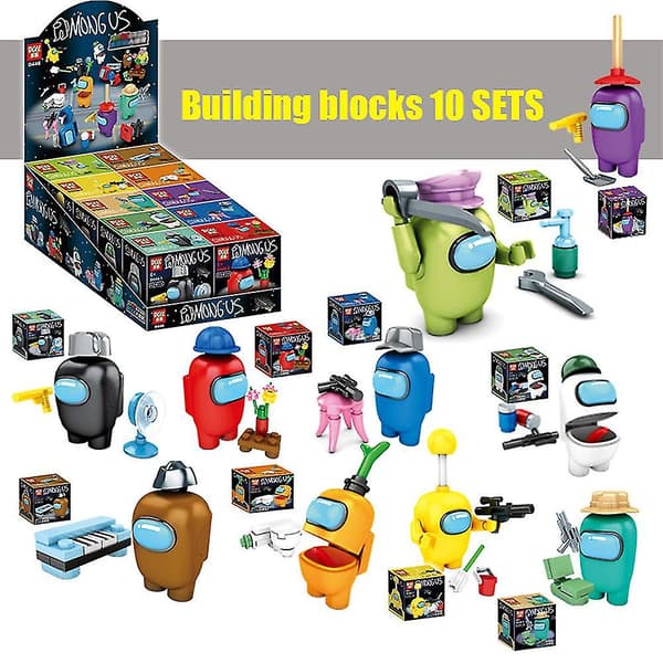 10 set DIY Spel Minifigur Byggstenar Kit Rymddockor Among Us Montera