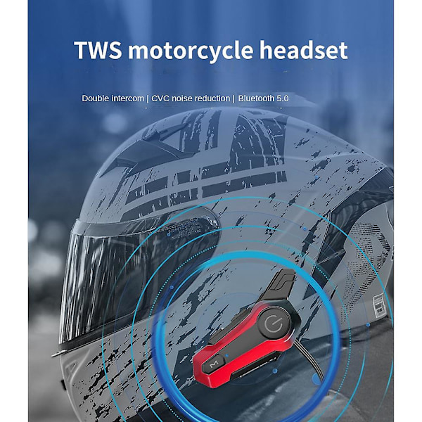 Motorcykel Bluetooth Hjelm Intercom Universal Interphone Headset Med Støjreduktion Til Halv Hjelm
