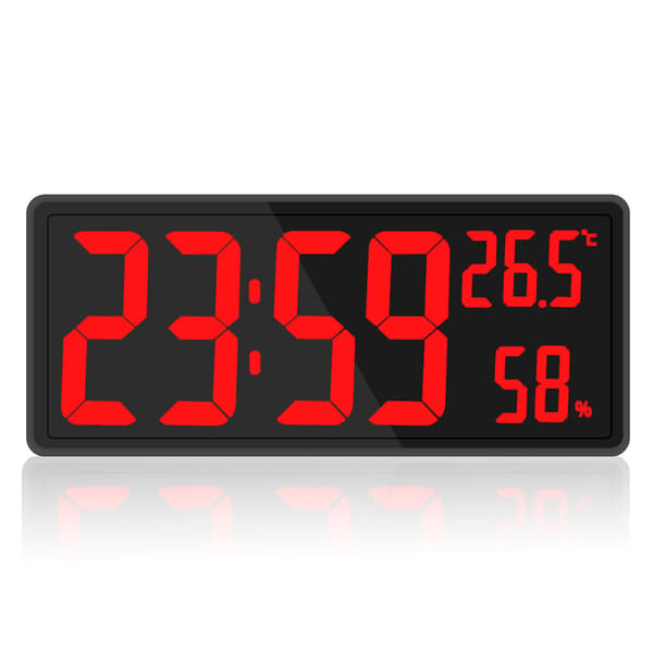 Stor digital veggklokke med digitalt display
