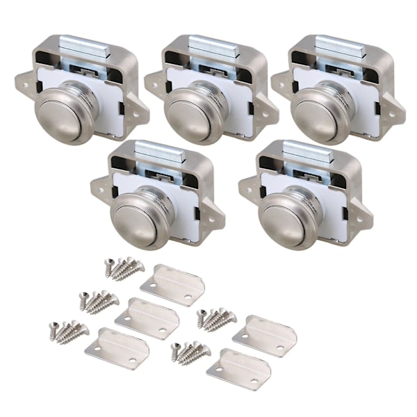 Fordonsdörrlås Låssystem 5st 54mm Tryckknappsskåp Spärr för Husbil Husvagn