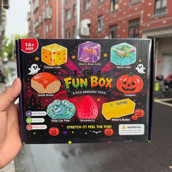 Halloween Spöke Klämleksak Presentförpackning, 5/8-delars Långsam Återhämtning Stresslindrande Fidget Kit B