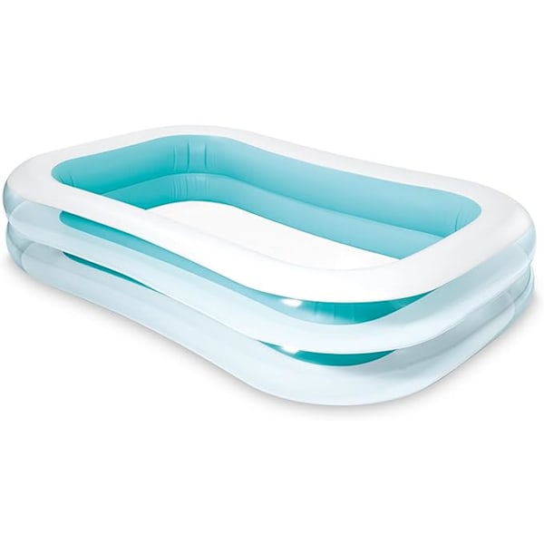 Oppustelig 259 x 175 cm Swim Center familiepool til 2-3 børn, havebassin til børn 6+ år, 750 liter, blå og hvid