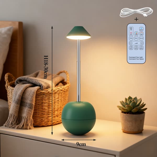 Genopladelig LED Touch Natlampe med Dæmpbar Varm Glød, Bærbar Sengelampe til Soveværelse og Kontor Red