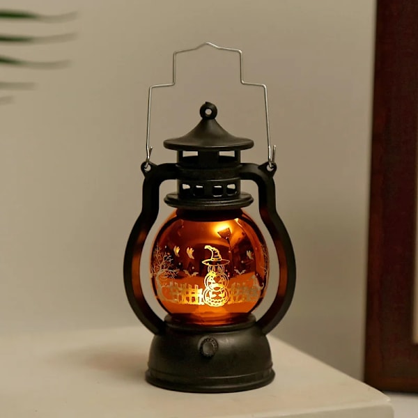 Retro LED Yövalo Sähkölamppu Halloween-Koriste Oranssi orange 8*15.5cm