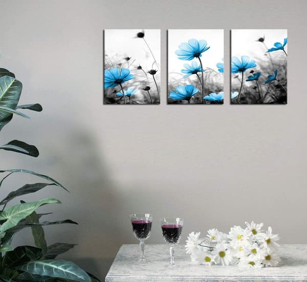 Abstrakt Guldblad Väggkonst Moderna Canvastavlor Minimalism