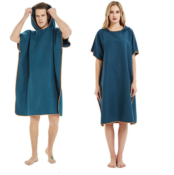 Mikrofiber Håndklæde Poncho Med Hætte Surf Badekåbe Hurtigtørrende Strandtøj Til Svømning Snorkling