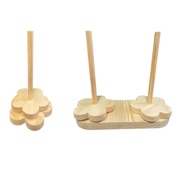 Dobbel Spolevikling Bobbin Roterende Ramme Viklemaskin Roterende Massivt Tre Bobbin Veveredskap