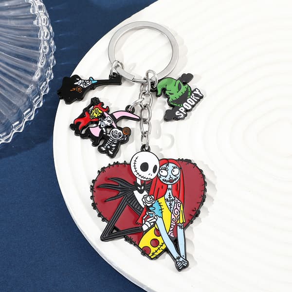 The Nightmare Before Christmas nøglering, Jack Skellington gyser nøglering, damegave, rød G